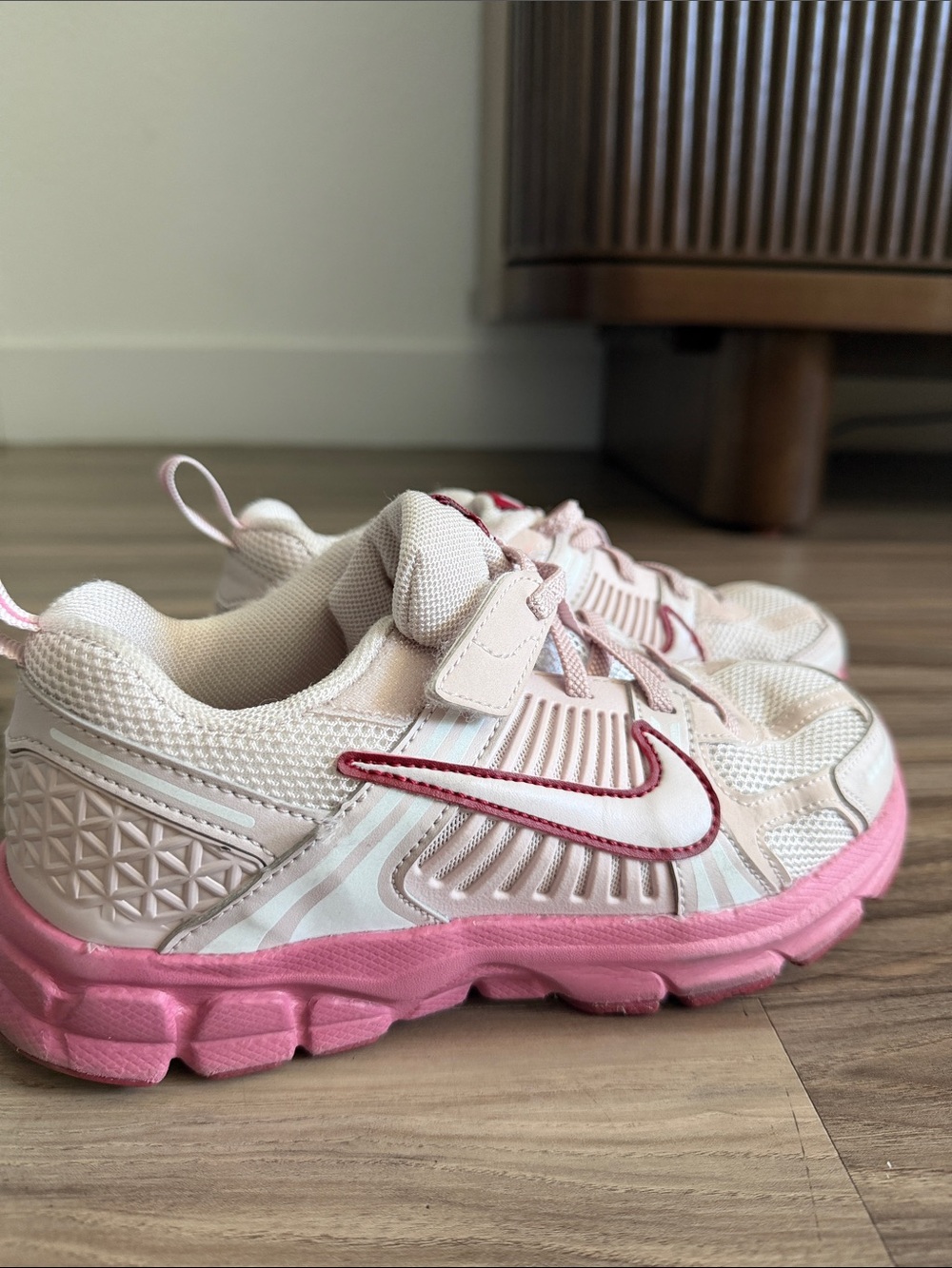 Nike Kids Cream and Pink Athletic Sneakers
